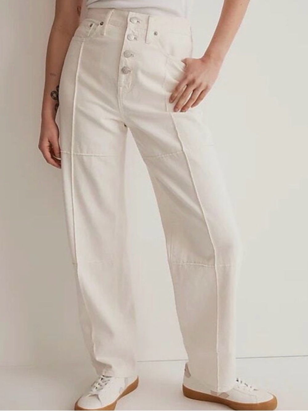 Madewell White Baggy Straight Jean Denim Pants Size 29